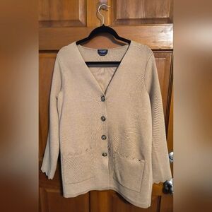 KATE SPADE NWOT CAMEL SCALLOPED CARDIGAN PTP 20 "